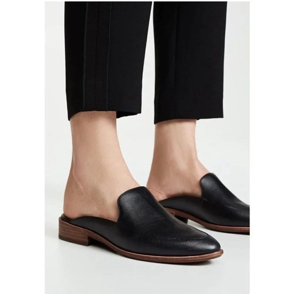 Madewell Shoes - Madewell The Frances Loafer Mule Sandal Women's 9.5 Black Leather Slip On Flat